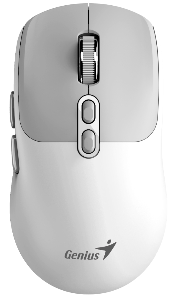 GENIUS NX-8080S BT Grey White/ duální Bluetooth + 2,4GHz/ 1600 dpi/ bezdrátová/ Copilot/ tichá/ 7tlačítková/ bílošedá